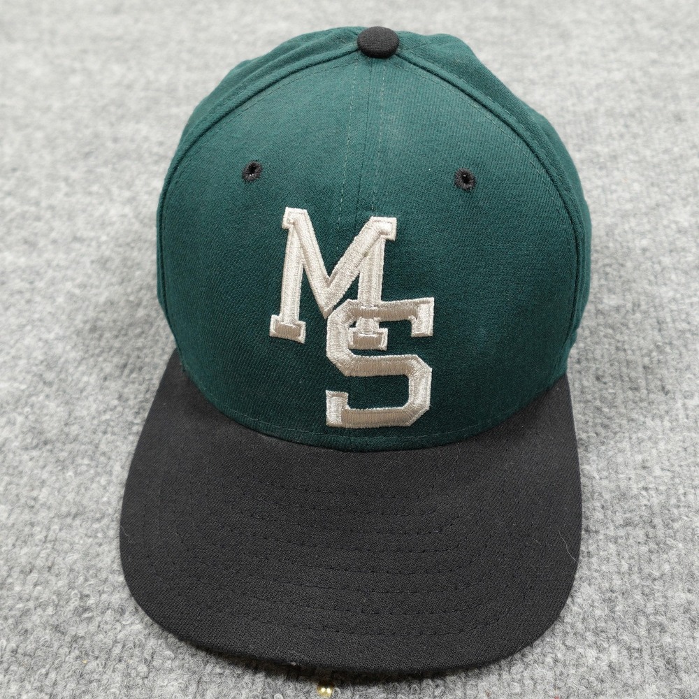 MS Hat Cap Snap Back Mens M Green Baseball Embroidered Logo New Era Made In USA